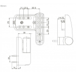 door flag hinge replacment dimensions 85mm